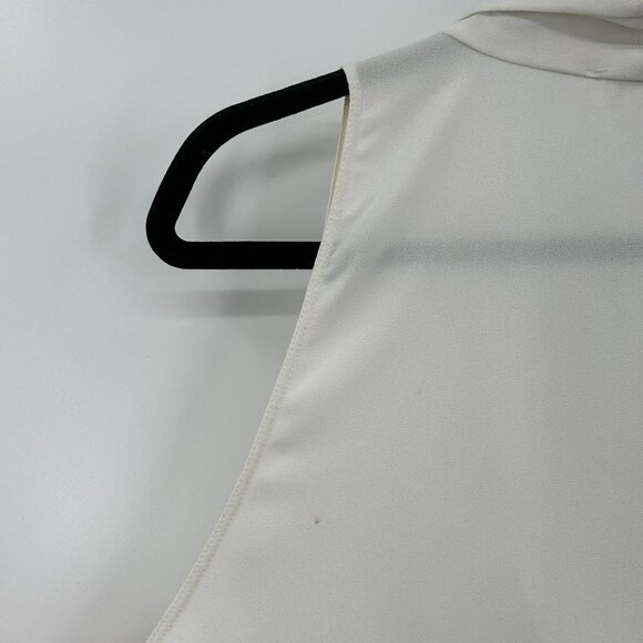 WILFRED White V-Neck Drapey Sleeveless Lightweight Blouse Top Size Large - Picture 6 of 7